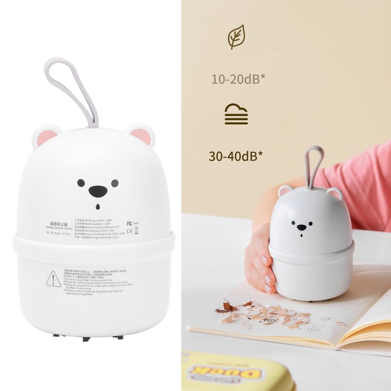 Mini Desktop Dust Collector USB Charging Mini Portable Bear Kids