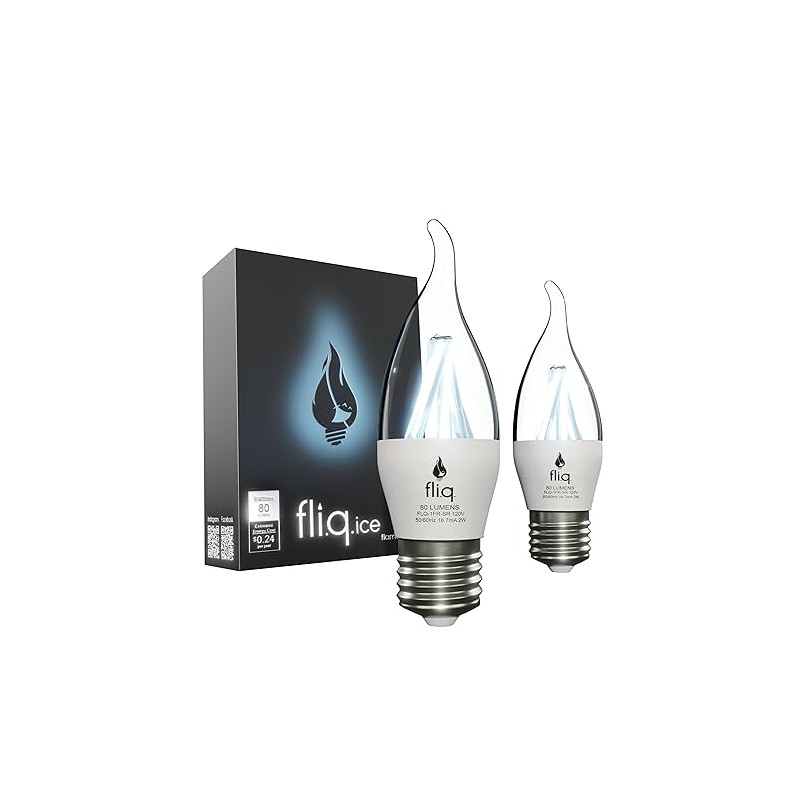Fliq Ice | LED Flame Light Bulb | 2 Pack