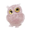 mookaitedecor Rose Quartz Owl Statue Sculpture Stone, Carved Animals Night