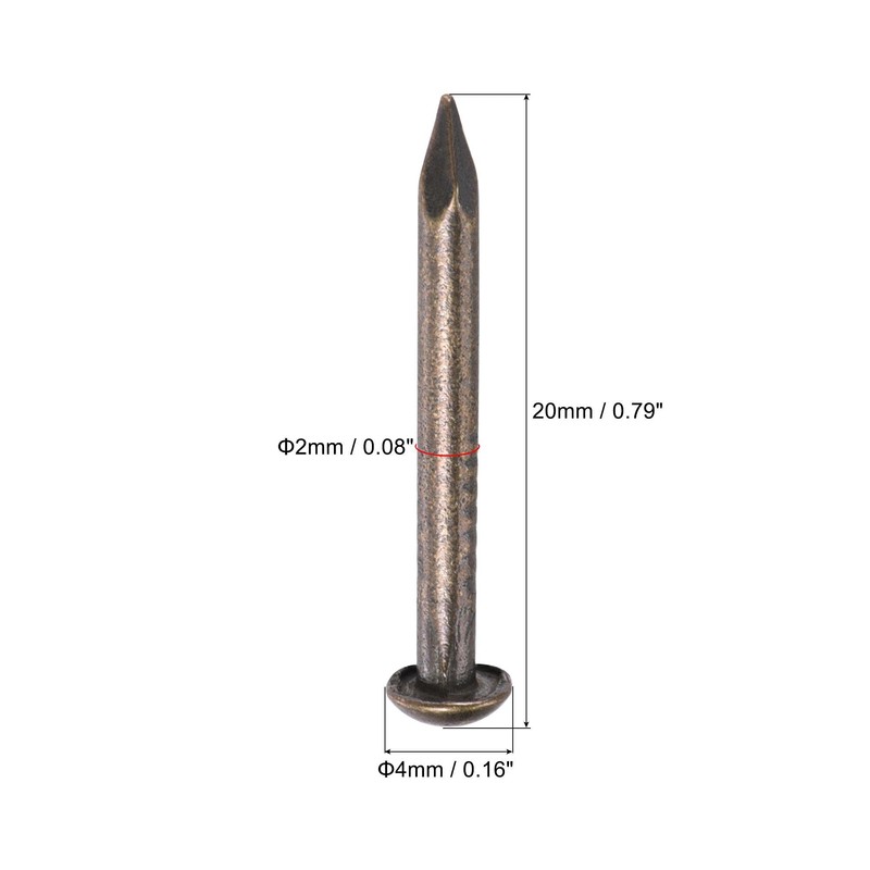 uxcell Small Tiny Hardware Brass Nails 2mmx20mm(DXL) for DIY Wooden