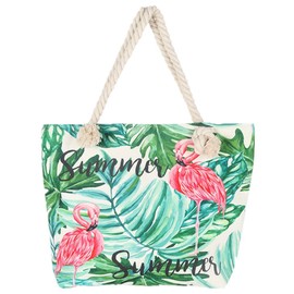 BJ-SHOP Beach bag, beach bag, coarse holiday shopping bag, summer canvas, travel cape bag with friction closure, shopping bag for girls, ladies, women, Summer