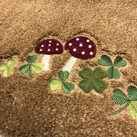 Senko 13656 Mushroom Toilet Mat, Approx. 21.7 x 23.6 inches (55 x 60 cm), Light