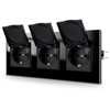 JIMEIDA 3 Socket Flush-Mounted Black 16 Amp Glass Sockets with