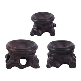 AHANDMAKER 3 Pieces Wooden Crystal Ball Stand, 3 Sizes Wooden Ball Stand, for Crystal Diamond Ball Display
