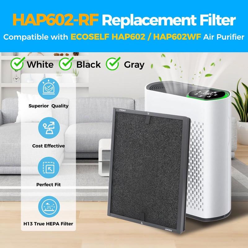 Scienraise 1 Pack HAP602 Replacement Filter Compatible with ECOSELF HAP602