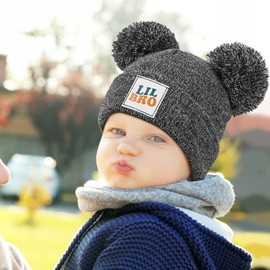 DANMY Baby Winter Beanie Hat,Kids Winter Warm Knit Hat with Pom,Toddler Soft Beanie for Little Boys Girls Children SIS 2-6Y