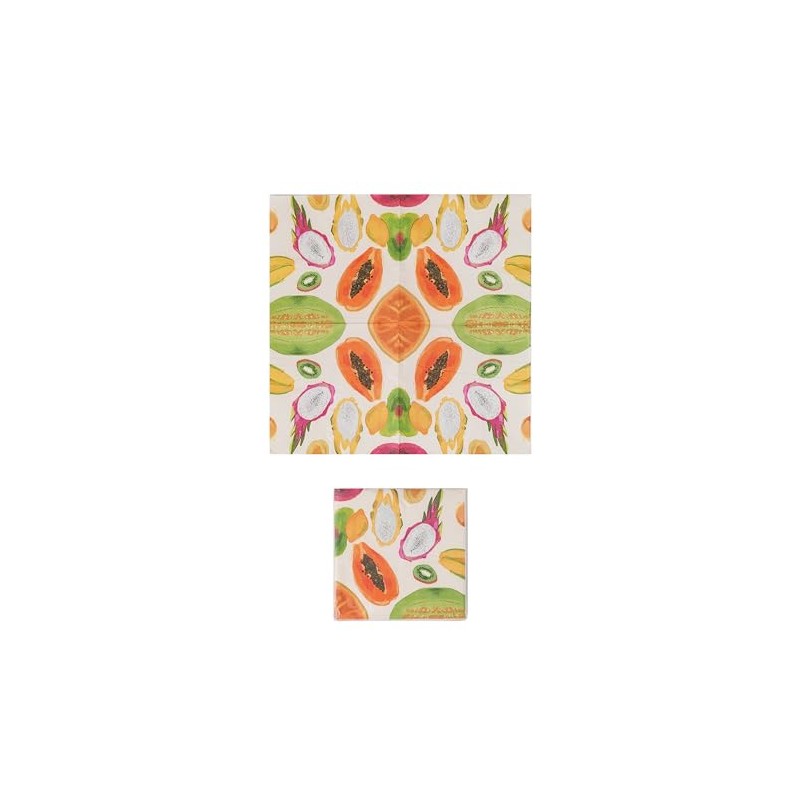 Creative Co-Op Paper Napkins with Bee Pattern, Yellow and White,