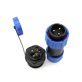 HangTon TY16 3 Pin Male Female Connector Screw Terminal Aviation Waterproof Panel Mount for Power Outdoor Device 10A, Panel Mount