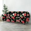 Arquiel Christmas Red Flower Stretch Sofa Cover, 4 Pieces Soft