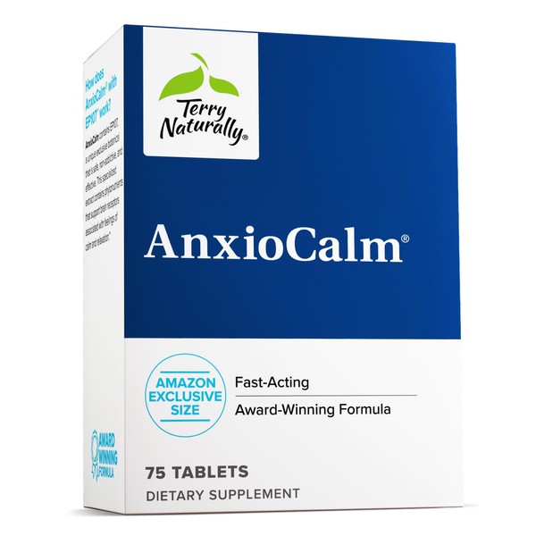 Terry Naturally AnxioCalm - 75 Tablets - Fast-Acting, Non-Drowsy, Non-Addictive
