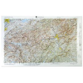 3D Knoxville Regional Raised Relief Map | Great Smoky Mountains Topographic Wall Map | 32" x 20.5" | Blue Ridge, GSMNP & Nantahala | Hubbard Scientific