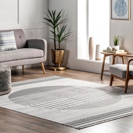 nuLOOM Modern Sun Machine Washable Area Rug, 4x6, Beige