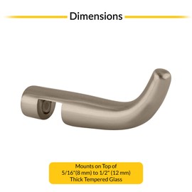 BRIXWELL BRHS01BN Designer Sleeve Over Robe Hook for 5/16" to 1/2" (8 to 12mm) Glazing Thickness Brushed Nickel Finish