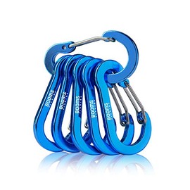 Booms Fishing CC1 Multi-Use Carabiner Clip, 6 Pack Small Caribeener Clips, Mini Keychain Caribeaner Clip 2 Inch, Aluminum D Ring Carabiners, Multi-Colored