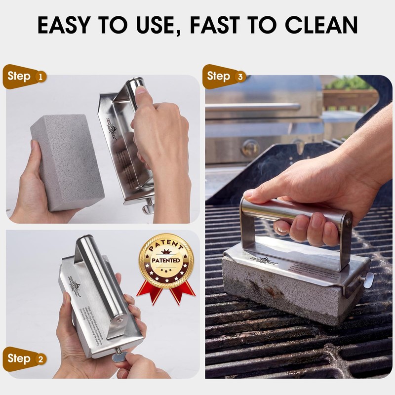 XUDAKAIXIN Grill Cleaning Bricks with Handle, Pumice Griddle Cleaning Stone