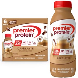 Premier Protein Shake, Café Latte, 30g Protein, No Added Sugar, 24 Vitamins & Minerals to Support Immune Health, 11.5 fl oz, 6 Pack (Packaging May Vary)
