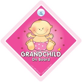 Grandchild on Board, Big Pink, Baby on Board Sign, baby on board, Maternity Car Sign, Grandparent Car Sign, Baby on Board Car Signs, Baby Car Signs