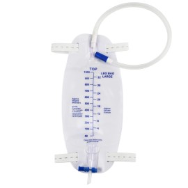 Plceo 3 Pack Easy-Tap Catheter Leg Bag Urinary Drainage Bag, 1000ml, Anti-Reflux Va...