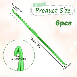 6Pcs 4mm Aluminum Crochet Hook, Knitting Needles Craft Yarn, Crochet Hook for DIY Craft, Gold Crochet Needles for Knitting Scarf(Green)