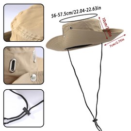 MILAKOO Unisex Bucket Hat Outdoor Fishing Hat Sun Hat for Men and Women Hiking Hat Quick Drying Waterproof Hiking Hat with Hinged Brim and Windproof Rope, khaki, Unit size