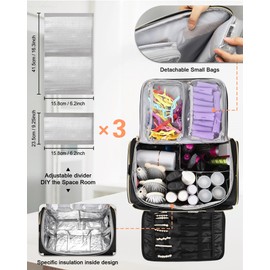 MONSTINA Professional Hairstylist Traveling Bag with Two Detachable Small Bags,Hairdressing Bag Makeup Salon Organizer Bag for Barber Hairdresser Insulation Material