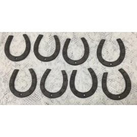 Set Of 8, Small Cast Iron Decorating Horseshoes, Rustic