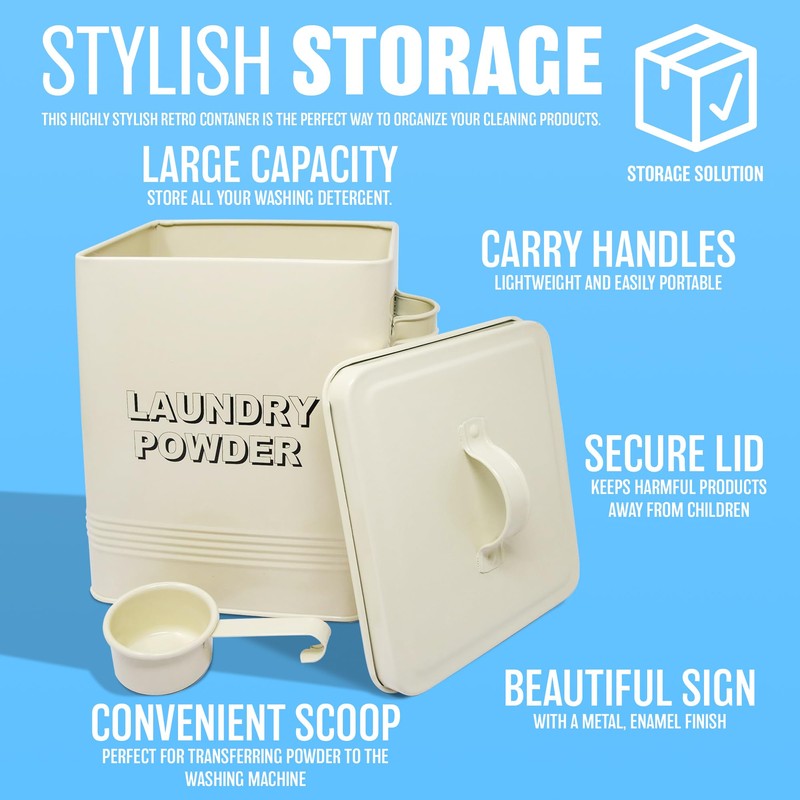 Enamel Cream Storage Tin - Home Sweet, Kitchen Food Storage