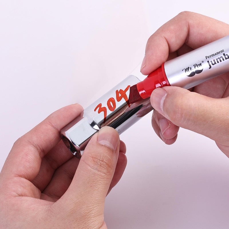 Mr. Pen- Jumbo Permanent Markers, 4 Pack, Red, Chisel Tip,