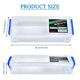 EMNIMQ 6 x small storage boxes, rectangular plastic box with lockable lids, plastic box, plastic container holds pens, small items, keys, screws, components