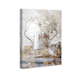 The Oliver Gal Artist Co. Floral Wall Art Canvas Prints 'Romantic Roses' Home Décor, 10" x 15", White, Gold