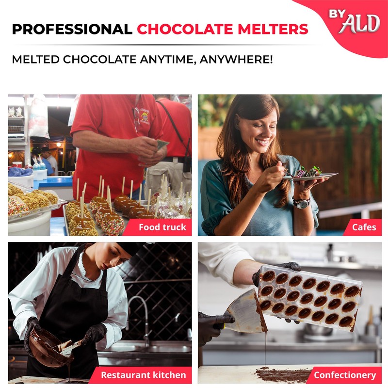 ALDKitchen Professional Chocolate Melting Pot – Dual 1.2L Stainless Steel