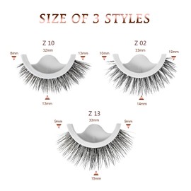 Self Adhesive Eyelashes, Eyelashes with No Glue Needed, False Eyelashes Easy to Wear and Remove (Pack of 3 Pairs)