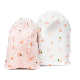 KAMMAK Translucent Storage Bag, Dustproof, Drawstring Bag, 16 Pieces, Shoe Bags, Wet Clothes, Swimwear, Small Items, Hot Spring Bag, Club Activities Travel Pouch, Kinchaku Bag, Lightweight Plastic Bag, Waterproof Pouch, Drawstring Bag, Solid, Reusable, M