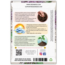 Seed Needs, Pennyroyal Mint Seeds - 1,000 Heirloom Seeds for Planting Mentha pulegium - Medicinal Herb Non-GMO & Untreated for Indoor/Outdoor Gardens (2 Packs)