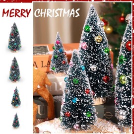 5 Pcs Tabletop Christmas Tree with Bells,Mini Christmas Tree,Small Christmas Tree with Colourful Bells,Desk Christmas Tree,Christmas Table Decorations,Miniature Christmas Trees 5/15/20/25cm