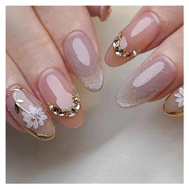 SEMTIM Z842 Nail Tips, 24 Pieces, Medium, Short, Round False Nails, Short Nail Tip, Medium Long, Popular, Japanese Style, Cute, Simple, Stylish, Adult Ceremonies, School Entrance Ceremonies,