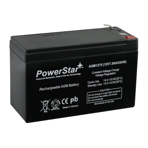 POWERSTAR 12V 7.5AH Battery Replaces gp1272 np7-12 bp7-12 ps-1270 ub1280 cy0112