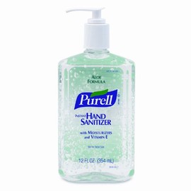 PURELL 9639-12 Instant Hand Sanitizer with Aloe, 12 fl oz Pump Bottle (Case of 12)