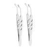 Ipetboom 2pcs Long Tweezers Tip Precision Forceps Professional Eyelid Clamp