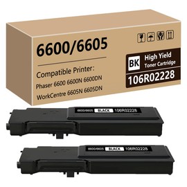 Plaxellion 6600 6605 Toner Cartridge Compatible for 106R02228 Toner Cartridge for Xerox Phaser 6600 6600N 6600DN WorkCentre 6605N 6605DN Printer(8,000Pages, 2 Pack)