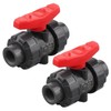 DERNORD 2 Pack PVC True Union Ball Valve NPT Threaded