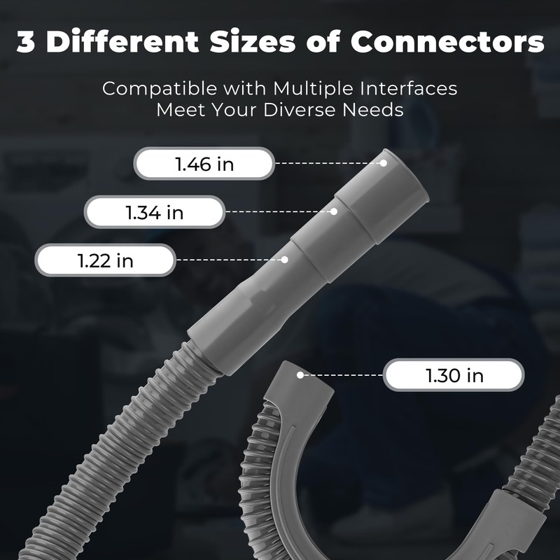 Funmit 12Ft Universal Washing Machine Drain Hose Flexible Extension Hose