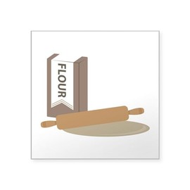 CafePress Rolling Pin & Flour Sticker Square Bumper Sticker Car Decal