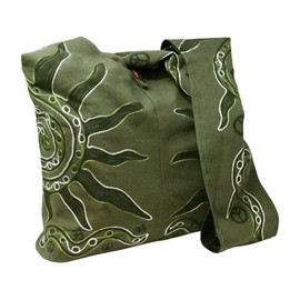 Mandala Crafts Hippie Bag - Boho Bag - Hobo Hippie Purse - Indie Style Hippie Crossbody Bag - Blue Sun Bohemian Sling Shoulder Bag