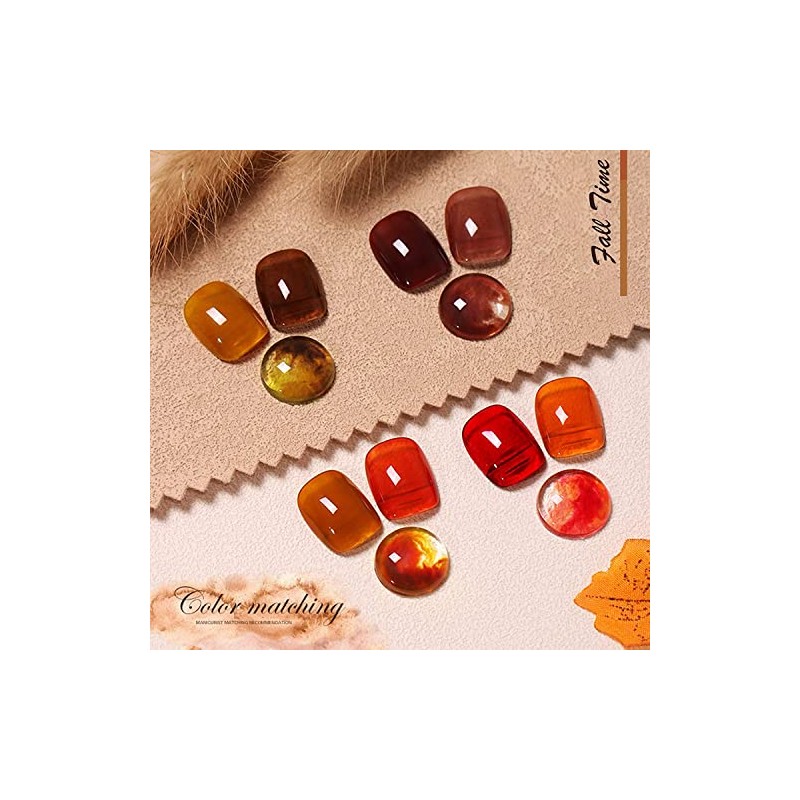 Juego de esmaltes de uñas en gel, marrón, translúcido, transparente