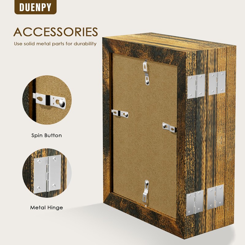 DUENPY 5 Folding 4x6 Picture Frame Horizontal Engineered Wood Accordion