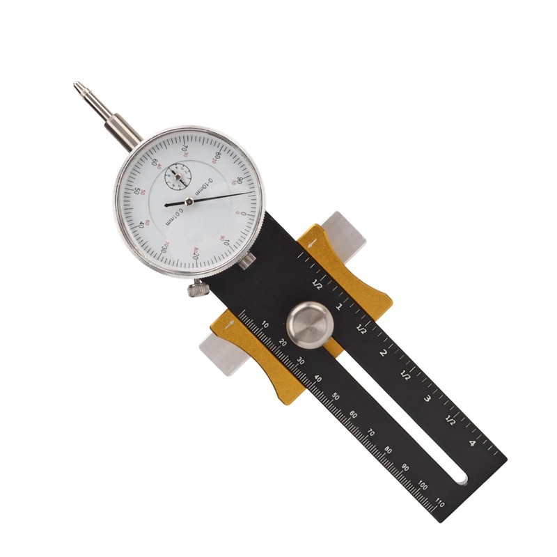 Woodworking Table Saw Dial Indicator, Stainless Steel, Black Calibration Tool