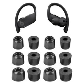 BLUEWALL Foam Eartips Compatible with Powerbeats Pro Earbuds PB Pro, S/M/L 3 Sizes 6 Pairs Soft Memory Foam Earbud Tips Replacement Eartips Compatible with PB Pro 6 Pairs Black