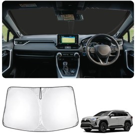 Smeyta Car Windshield Sun Shade Foldable,Sun Protection for Car Front Windshield,Sun Protector for UV Ray,Car Interior Accessories for Sun Heat,Fit for 2019-2024 Toyota RAV4