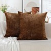 Qanatmz Coffee Brown Soft Throw Pillow Covers Decorative Chenille Square
